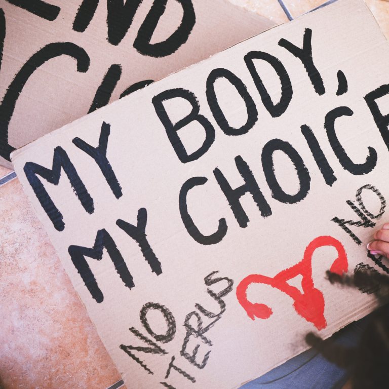 Poster to protest abortion, woman body choice and freedom of human rights, legal justice for democr.